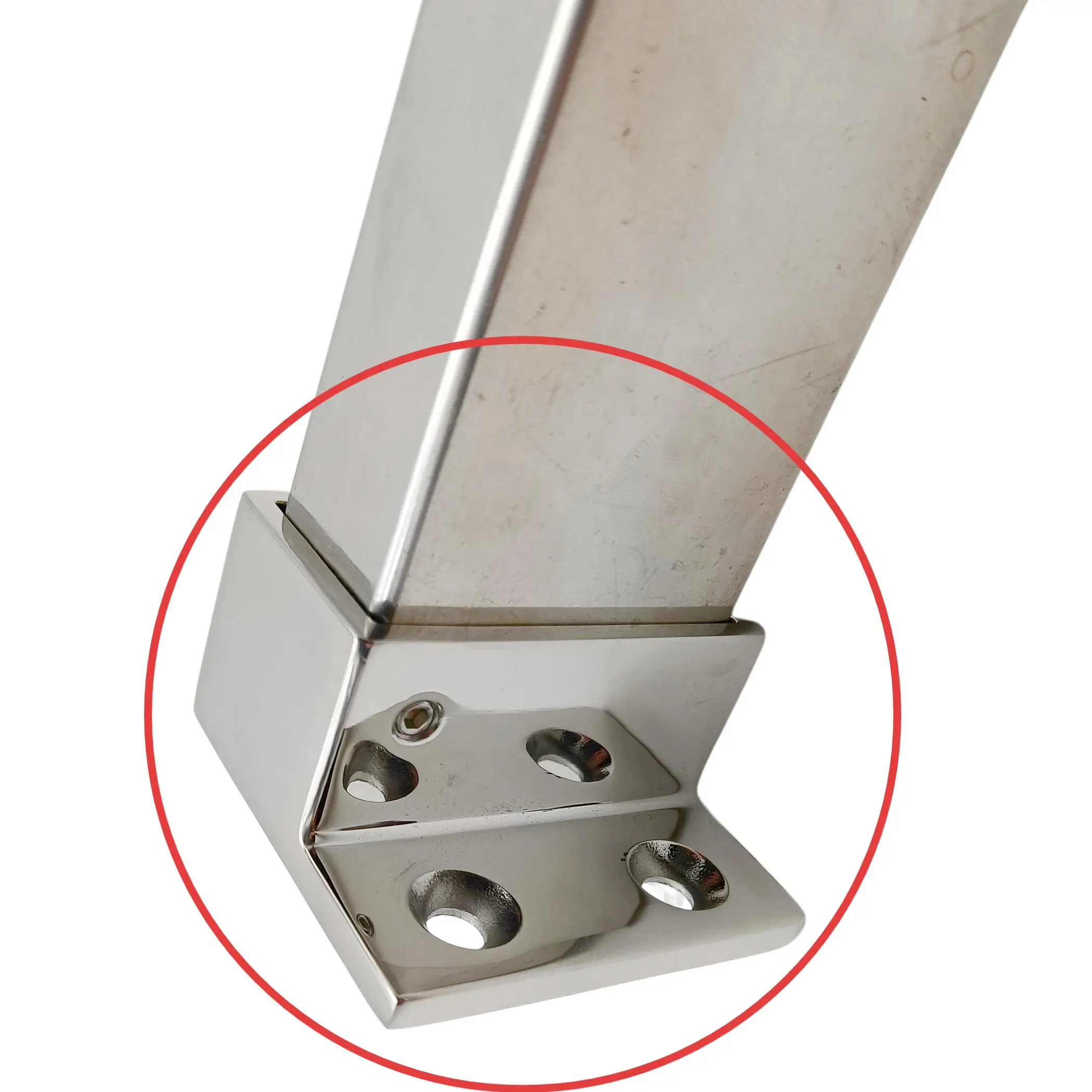 316 Stainless Steel Rectangular Tube Flange Floor or Wall Flange Tube Support