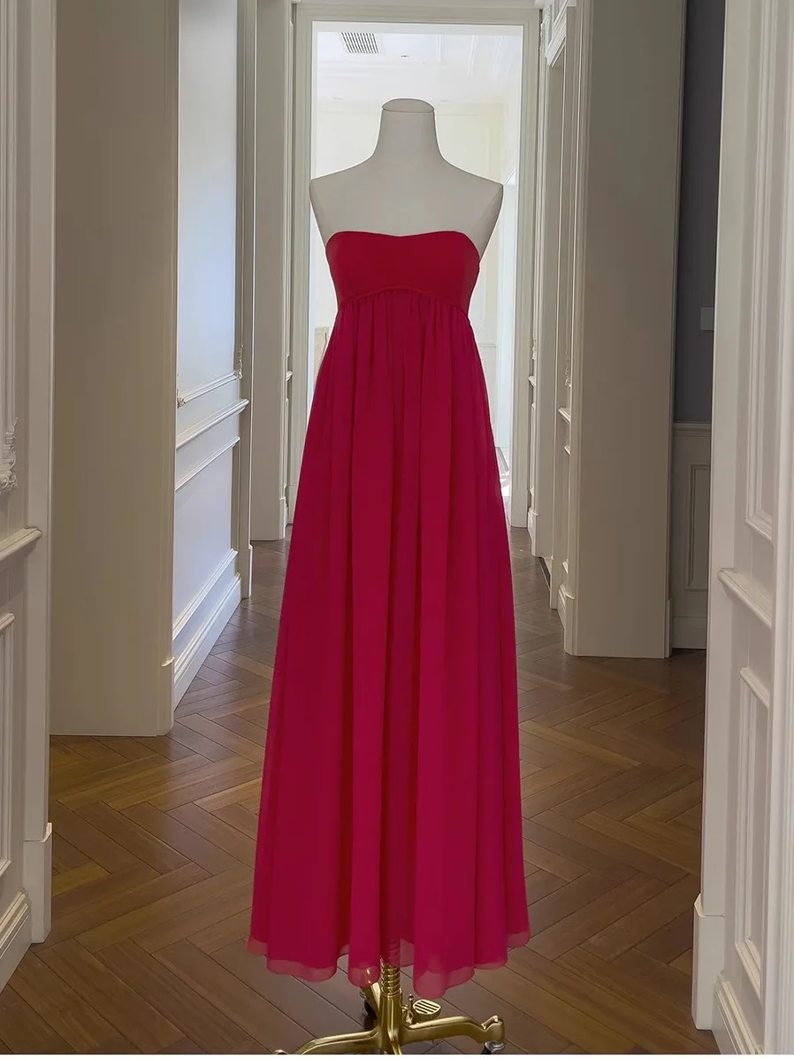 Design Sommer Neue Rote Fee Puppe Rock Dr Materni Kleid Hohe Taille Svel Hochzeit Par Event Feier Kleid