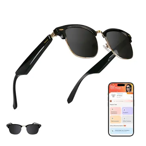 Smart Glasses with Speaker, Bluetooth glasses for Men and Women with Outdoor UV Protection,Support Voice Assistant/Android/Mac