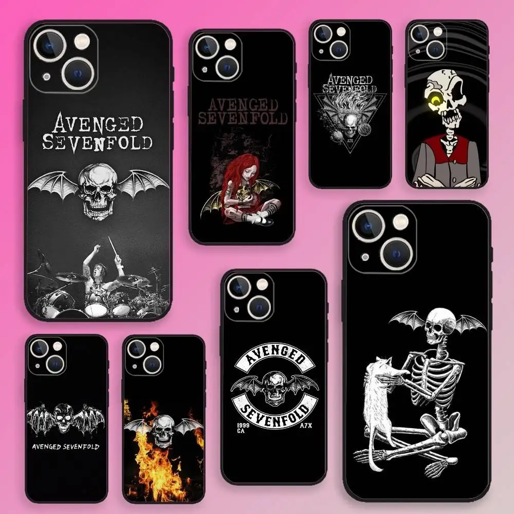 

A-Avenged S-Sevenfold Phone Case For iPhone 16,15,14,13,12,11,Plus,Pro Max,XS,X,E,SE,Mini Soft Silicone Black Cover