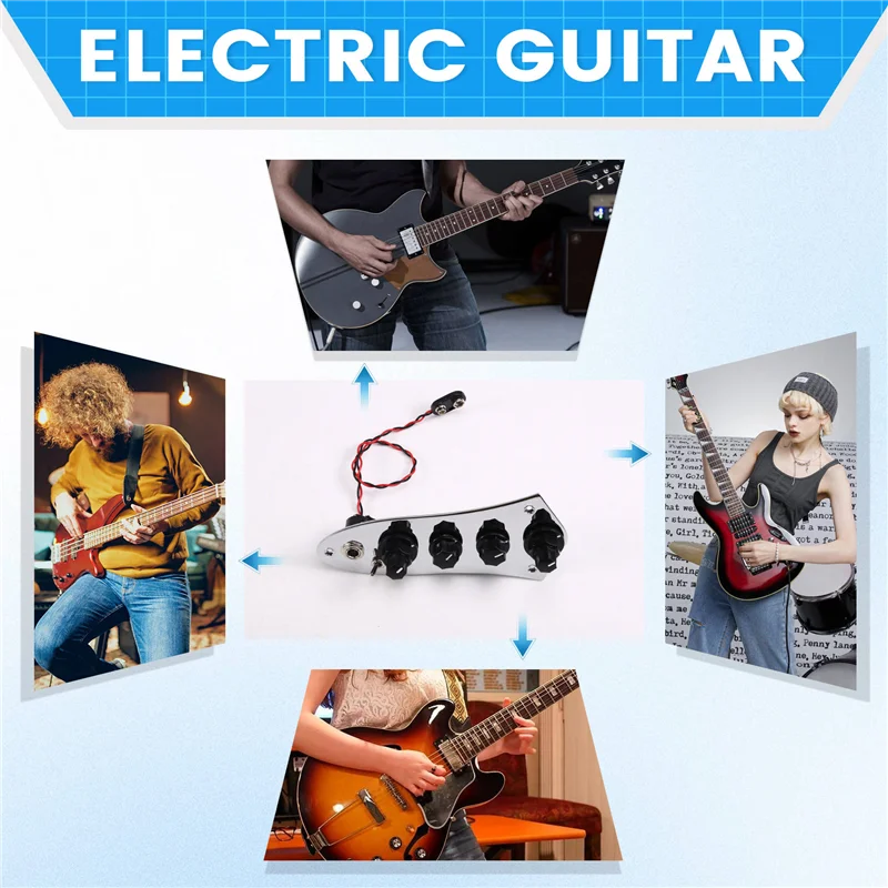 ABUS-กีตาร์เบสควบคุมแผ่นควบคุมกีต้าไฟฟ้า Pre Wired แผ่นควบคุมอุปกรณ์สวิทช์แบบมีสายเครื่องมือ