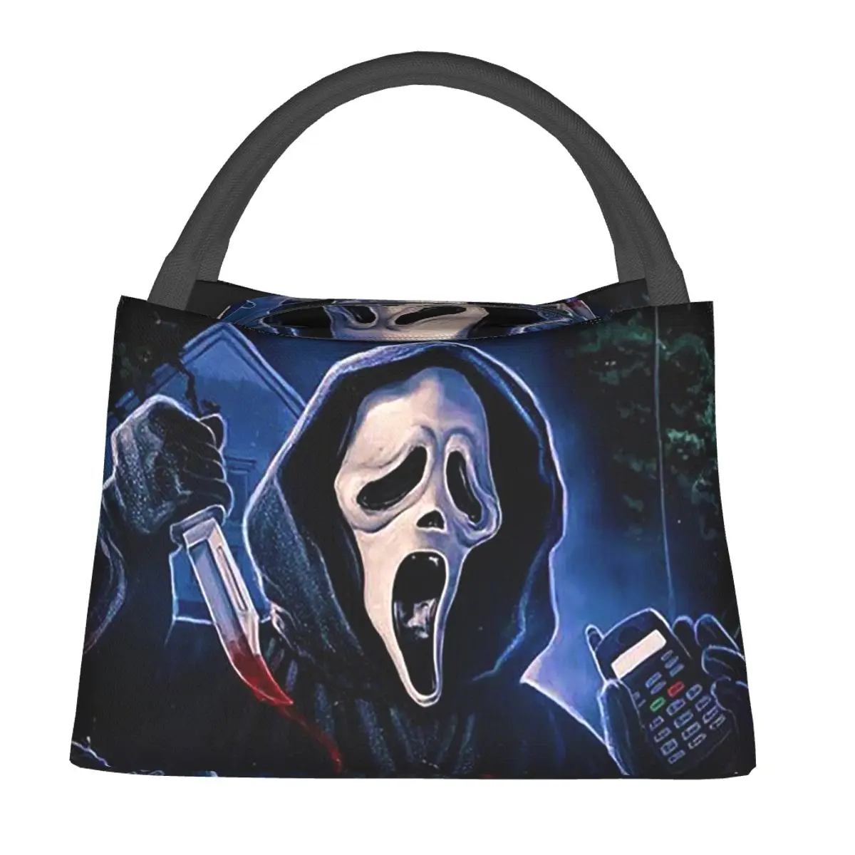 The Scream Movie Poster Lunch Bags Insulated Bento Box Resuable Lunch Tote Picnic Bags Cooler Thermal Bag for Woman Kids Travel