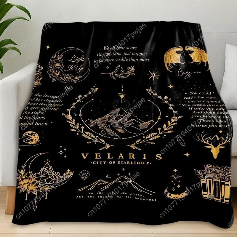 Acotar Merchandise Blanket Night Court Gift Thorn Rose Plush Pillow, Book Series Gift Sjm Fan Art Hsm Blanket Custom blankets