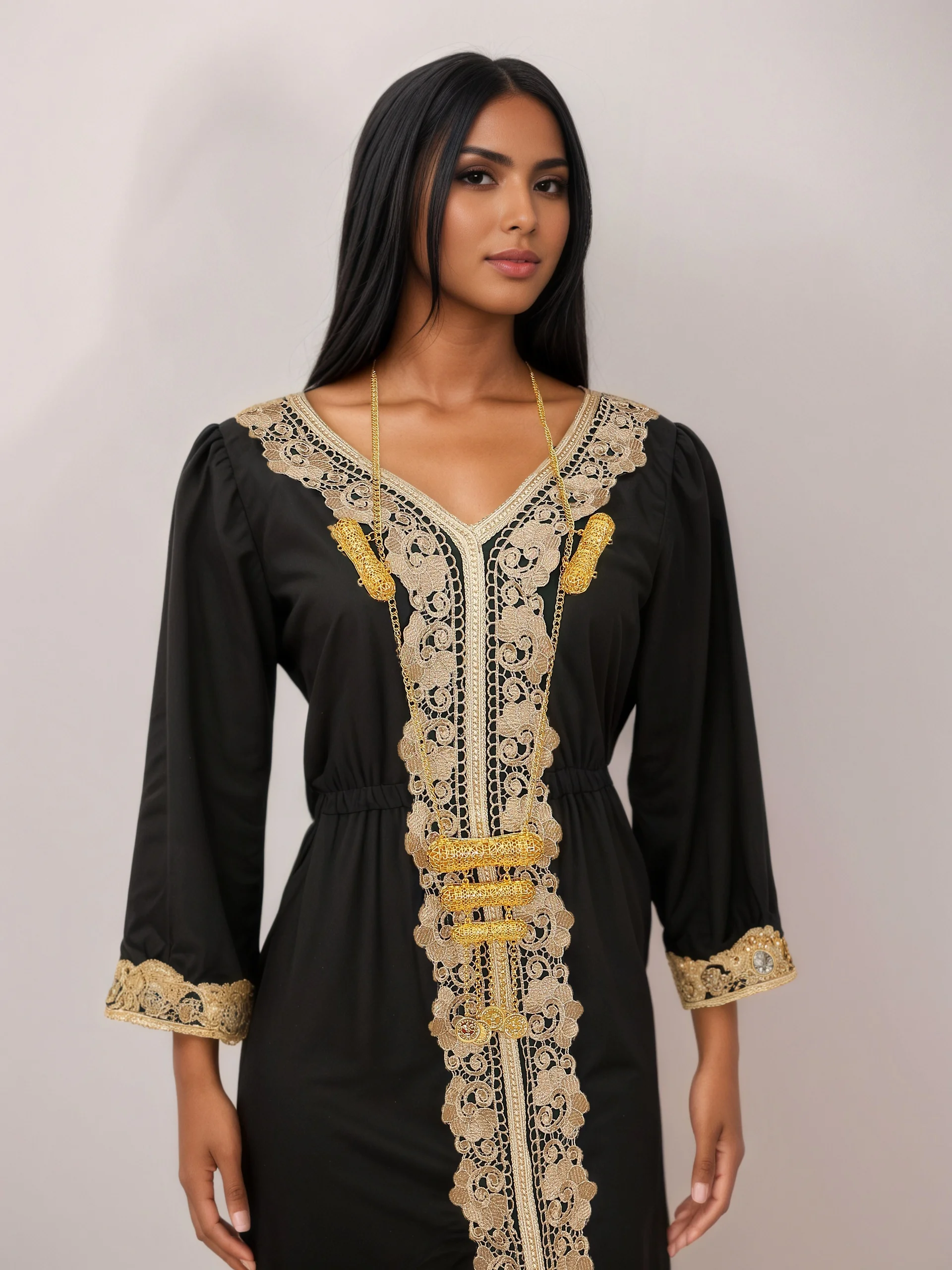 سلسلة جسم أنيقة للسيدات - شكل اسطوانة - منحوتة مجوفة - مجوهرات الزفاف والولائم للسيدات