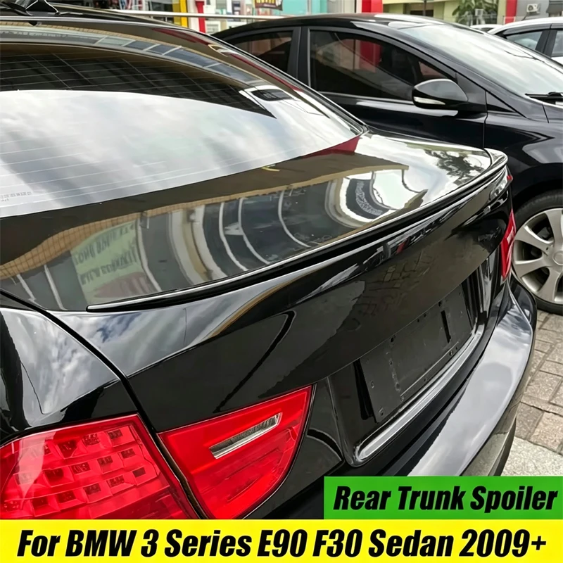 For BMW Accessories 3-Series F30 F80 M3 328i 335i 320i 330i 340i 316i 318i Sedan 2013+ Car Rear Trunk Spoiler Trim Soft Plastic