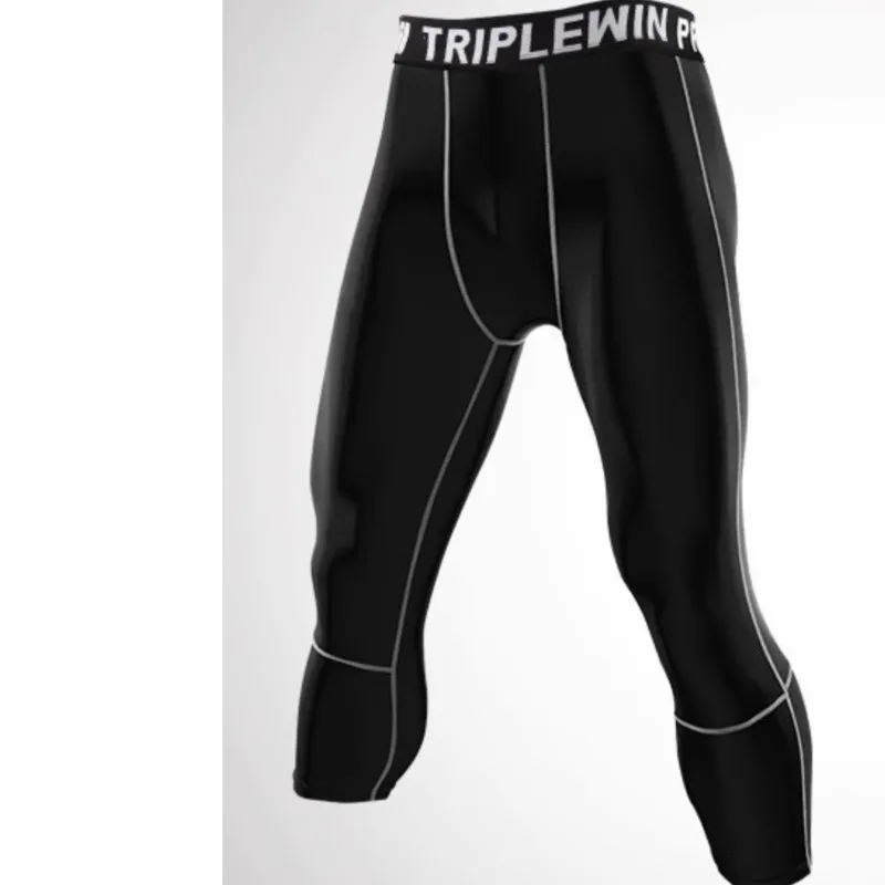 Men Kid Boy Girl GYM Capri Running Tight Pants Basketball Football Soccer Exercise Sport 3/4 Cropped Kneelet Leggings Shorts M55
