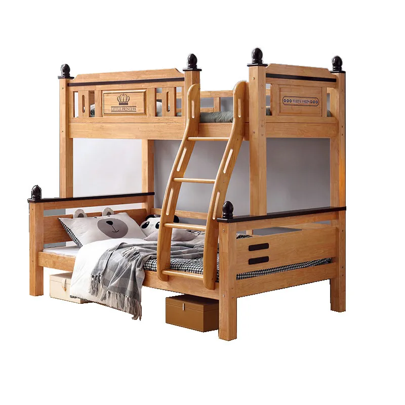 All solid wood children's high and low beds Small apartment boys and girls multi-functional bunk beds Upper and lower shelf beds