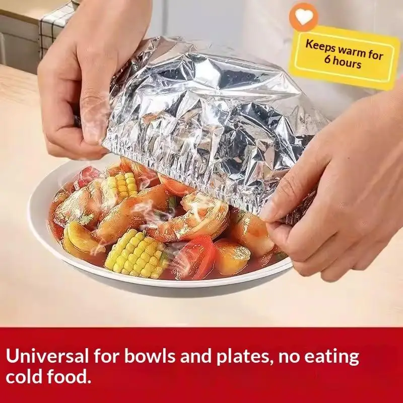 10/20/30/50Pcs Food Grade Aluminum Foil Cover Disposable Fresh Keeping Lids For Fruit Vegetable Food Storage