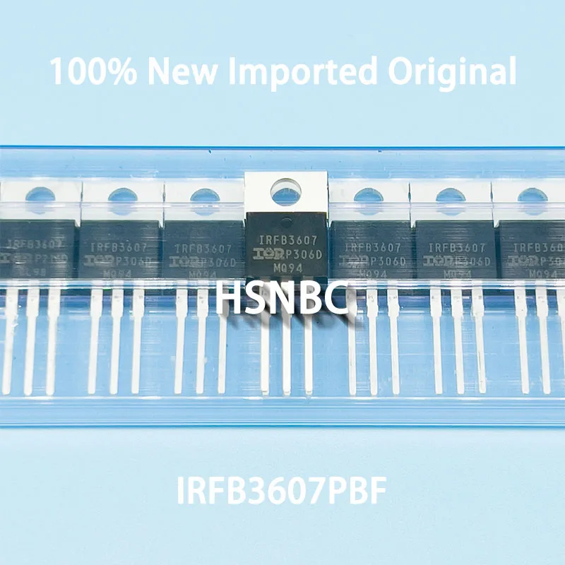 10Pcs/Lot IRFB3607 IRFB3607PBF TO-220 75V 80A MOSFET N-Channel Field-effect Transistor 100% New Imported Original