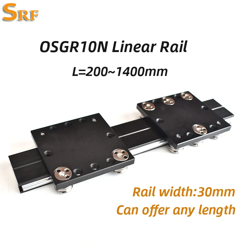 30mm  Blackening Aluminum  Double-axis Guide Rail OSGR10N Length 200mm~1400mm OSGB10N-4UU OSGB10N-6UU  Roller Slide for CNC