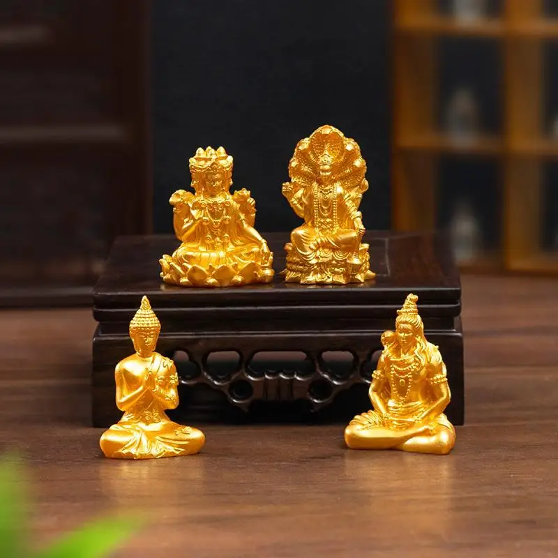 Tibetan Miniature Buddha Statues, In Various Shapes, Are Resin Handicrafts, Altar Ornaments, And Desktop Decorations