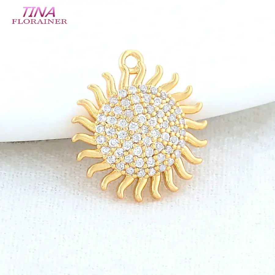 16.5*18.5MM 14K Gold Color Brass Sunflower Charms Pendants Necklace Earrings Jewelry Making Supplies Accessories