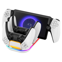 Ipega Charging Dock For PS5 Portal&Controller With 14 RGB Lighting Effects,3 Charg Ports,Charging Indicator PG-P5P03