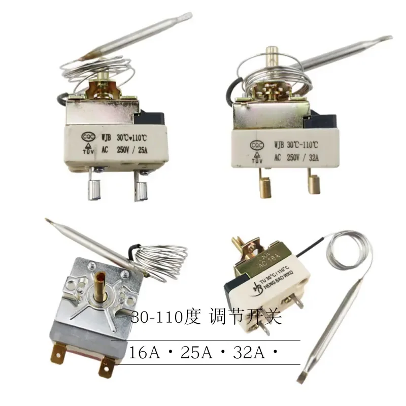 Electric Oven Thermostat Hot Temperature Controller Pitco Knob Type Temperature Control Switch Adjustable 30-110C 60-200C 25A