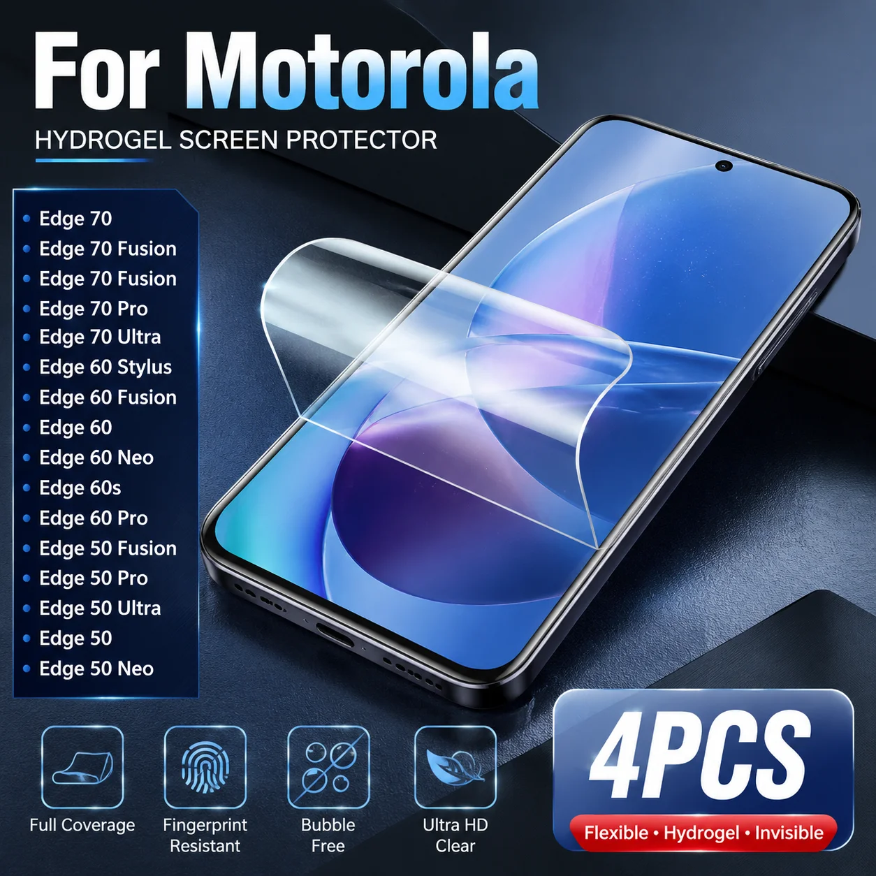 Flexible Tpu Film - 4 Peças de Película Hidrogel Flexível