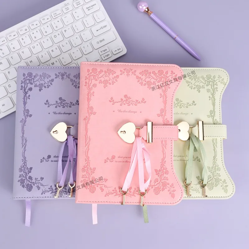 1pcs  PU Cover Dowling Paper Locked Diary 3 Digit Code Lock Private Journal Office Daily Record Premium Stationery Gift Notebook