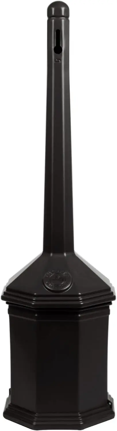 

5 Quart Black Plastic Cigarette Receptacle for Commercial Zones and Smoker's Outpost Site Saver
