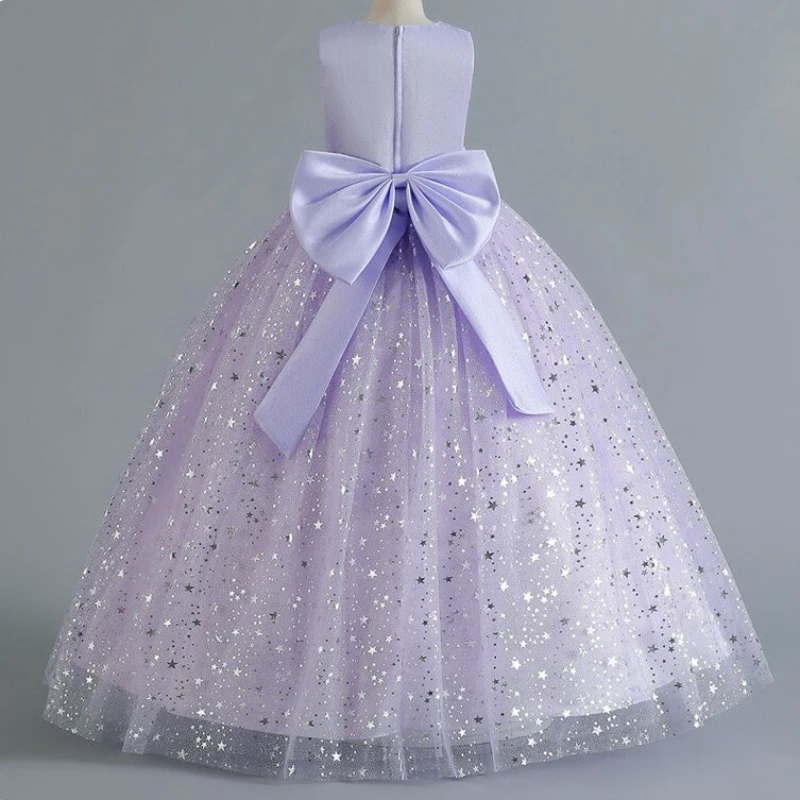 Girls Festive Frocks Party Christmas Gala Ceremony Dress Elegant Evening Children\'s 5 7 9 10 To 12 Years Kids Old Red Clothes
