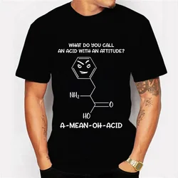 Brand Men's T-Shirt Chemistry Acid with Attitude Print Tshirts Short Sleeve Men's T-Shirt Funny Graphic T Shirt Black Tee Shirts