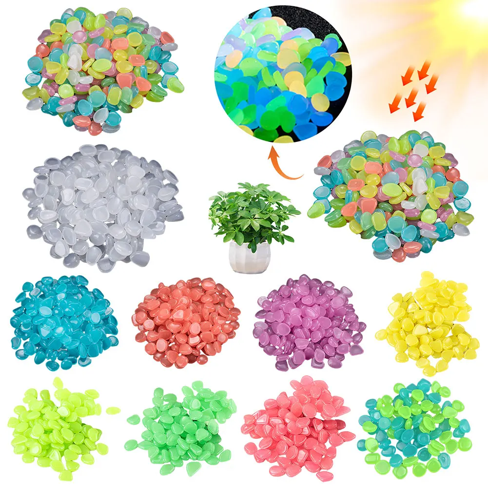 100Pcs Outdoor Decorative Stones Multifunction Glow In The Dark Pebbles Glowing Stones Rocks Pebbles for Outdoor Landscaping