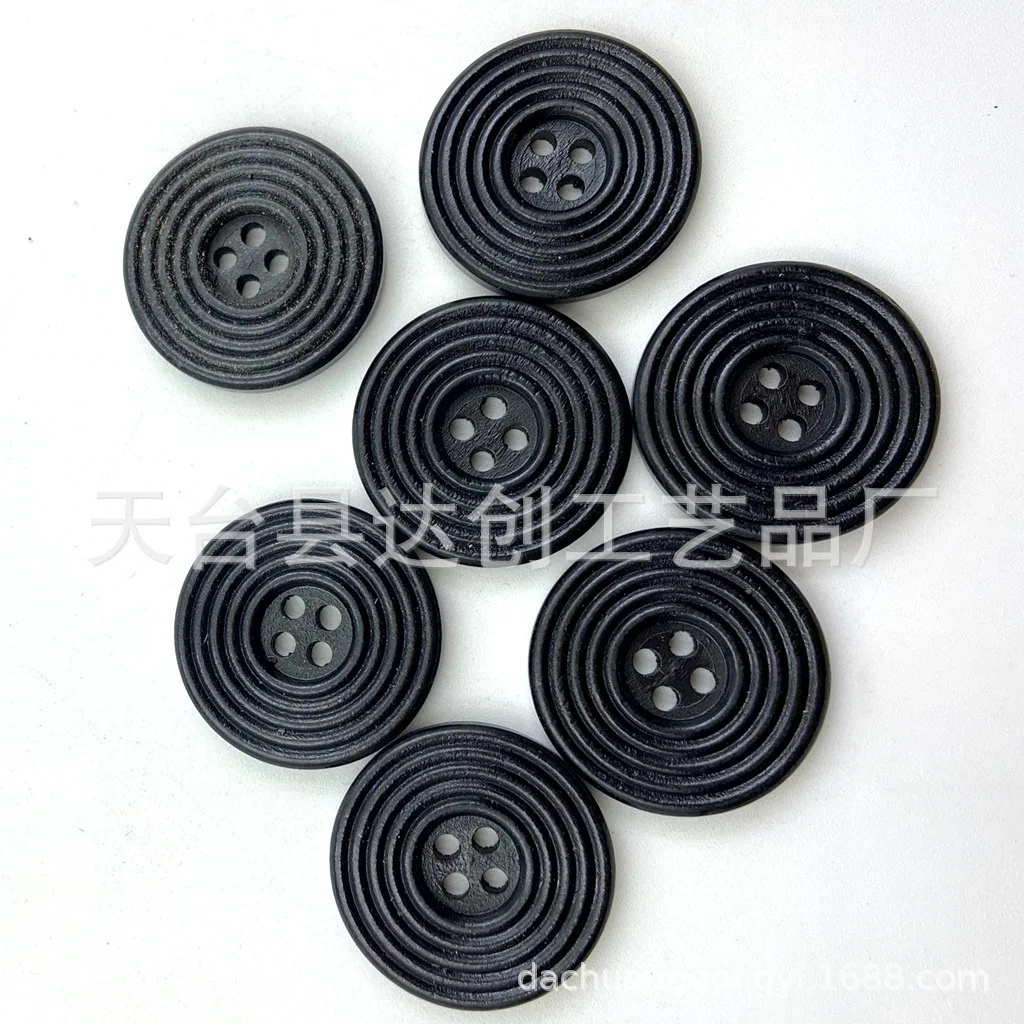 15/20/25 mm four-eye light coffee spiral wood buttons DIY/handmade decorative wood buttons 100 pcs a pack