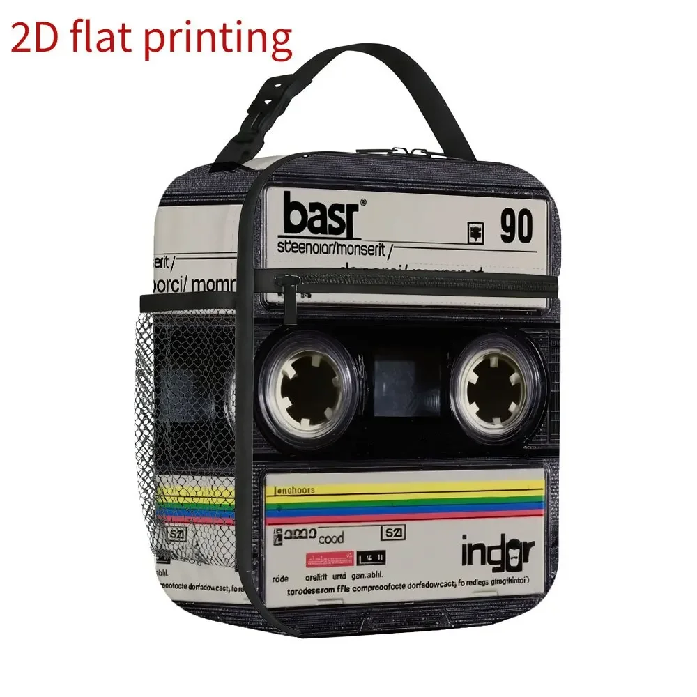 1pc a Retro Audio Cassette Printed Thermal Bag, Designed for Insulation. This Bag Is Not Intended for Food Contact