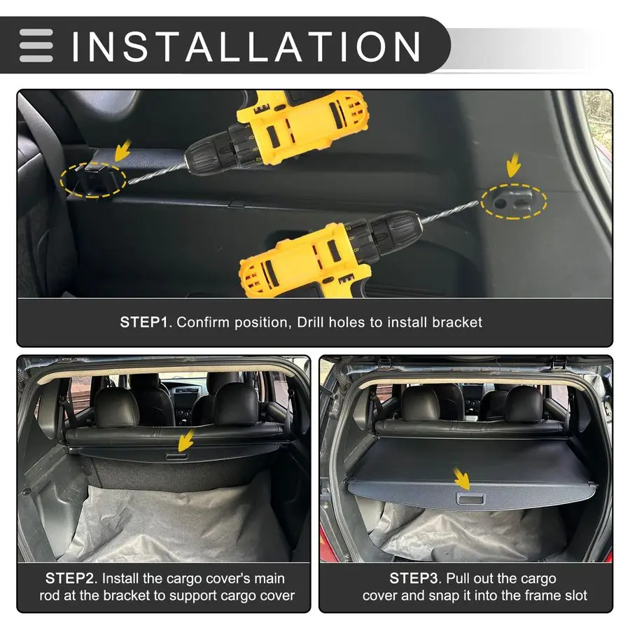 غطاء البضائع القابل للسحب لصندوق السيارة لسيارة Jeep Renegade 20162021 رف الطرود الخلفي للجذع الخلفي غطاء درع الأمان للأمتعة، قماش، لمعان #2