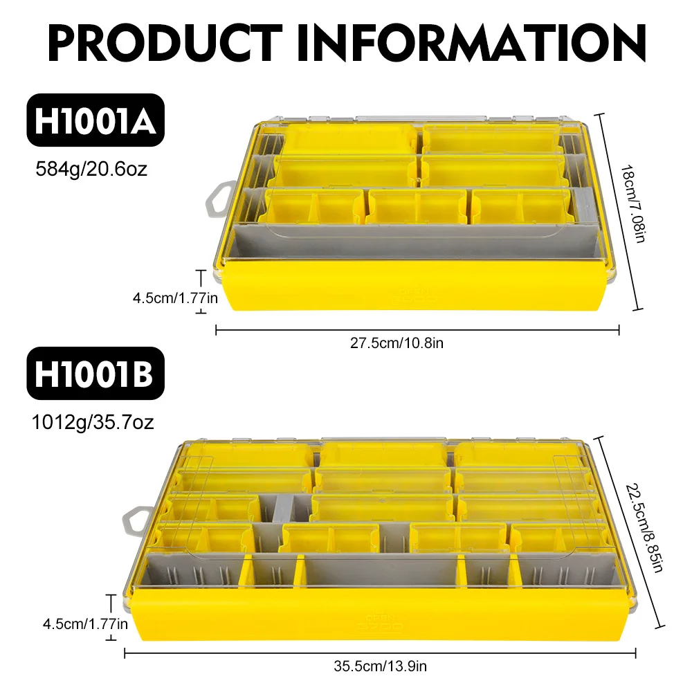 Fishing Tackle Box Lure Storage 14 Compartments Double Sided Lure Hook Boxes Baits Container Storage Case Fishing Accessories