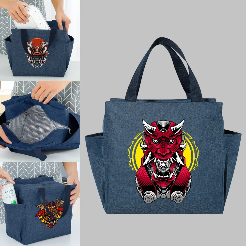 

Portable Insulated Lunch Bag School Dinner Bags Multifunction Large Capacity Picnic Cooler Awful Monster Print Thermal Food Pack