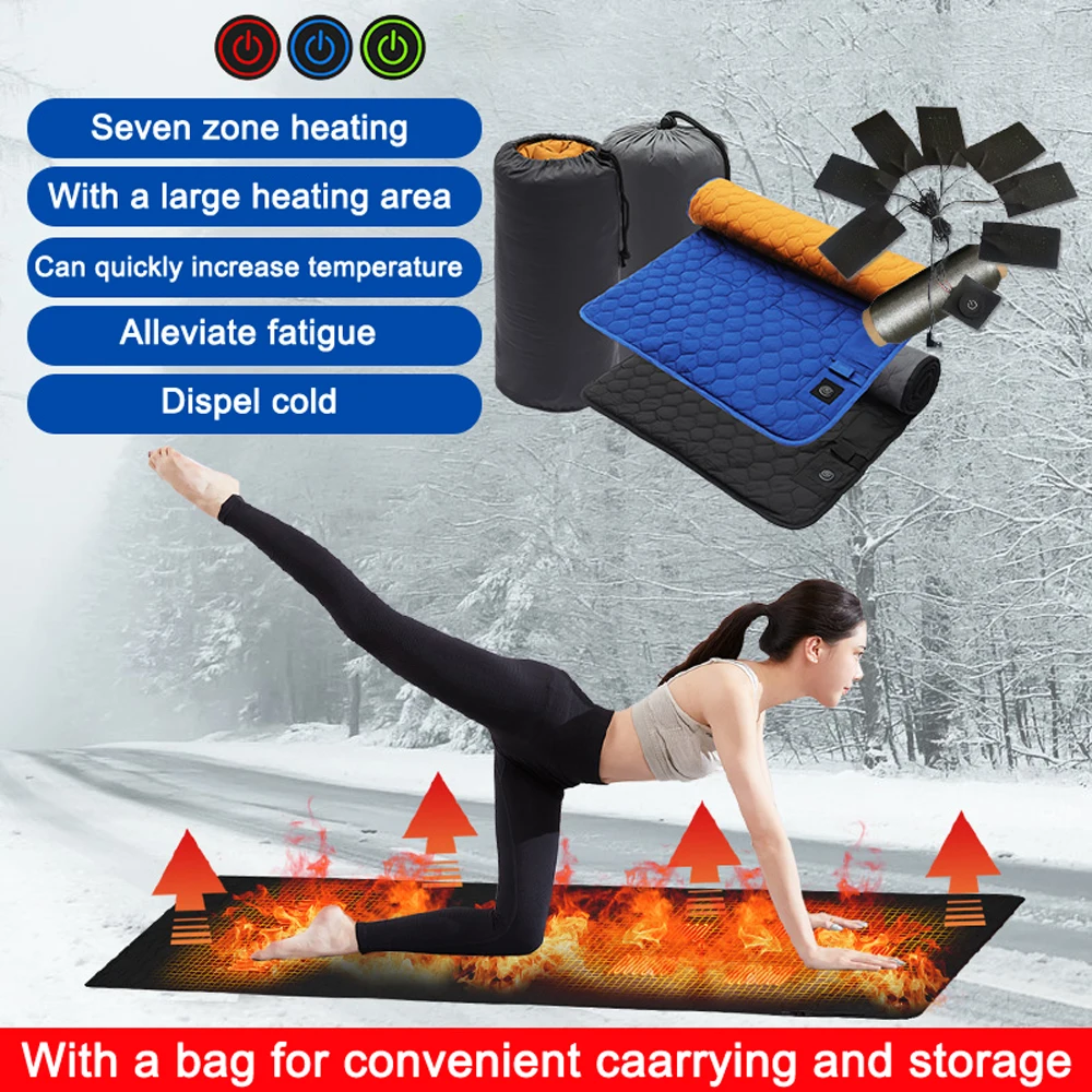 

Winter USB Heating Sleeping Mat Camping Warming Mattress Temperature Adjustable Warm Tent Sleeping Mat Foldable Sleeping Pad