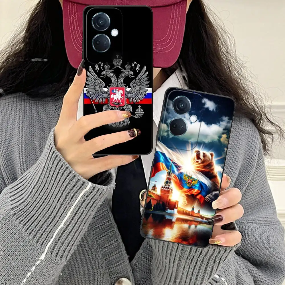 روسيا العلم المحمول قضية الهاتف الخليوي ل ممن لهم رينو 14 13 12 11 10 9 8 7 6 5 F T Pro 5G الملونة الطباعة غطاء جميلة الهاتف الذكي