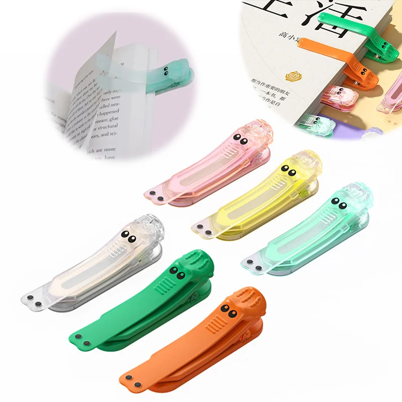 

1Pcs Silicone Automatic Bookmark Unique Visualized Book Markers For Reading Cute Alligator Clip Designs Stay In Place An