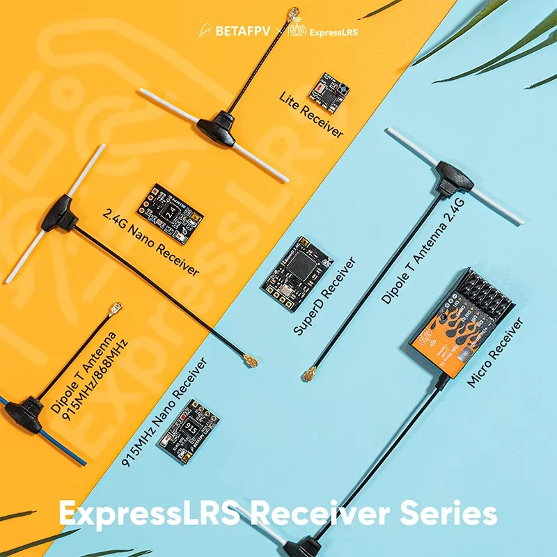 1/5PCS BETAFPV SuperD ELRS 2.4G/915MHz Diversity Receiver ExprssLRS RX 2T Antennas For RC FPV Long Range Freestyle Drone
