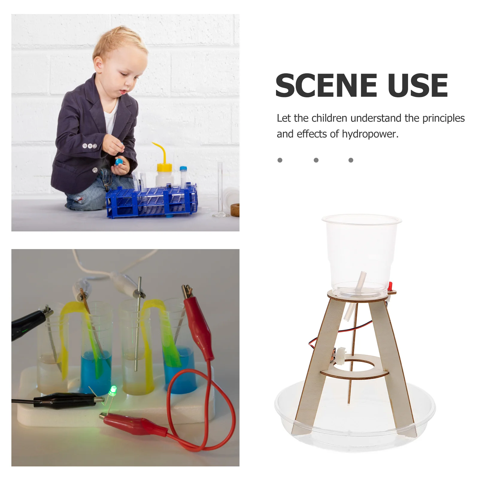 Kit de haste de gerador hidroelétrico diy, ferramenta de educação científica para crianças, estudantes da escola primária, física para crianças