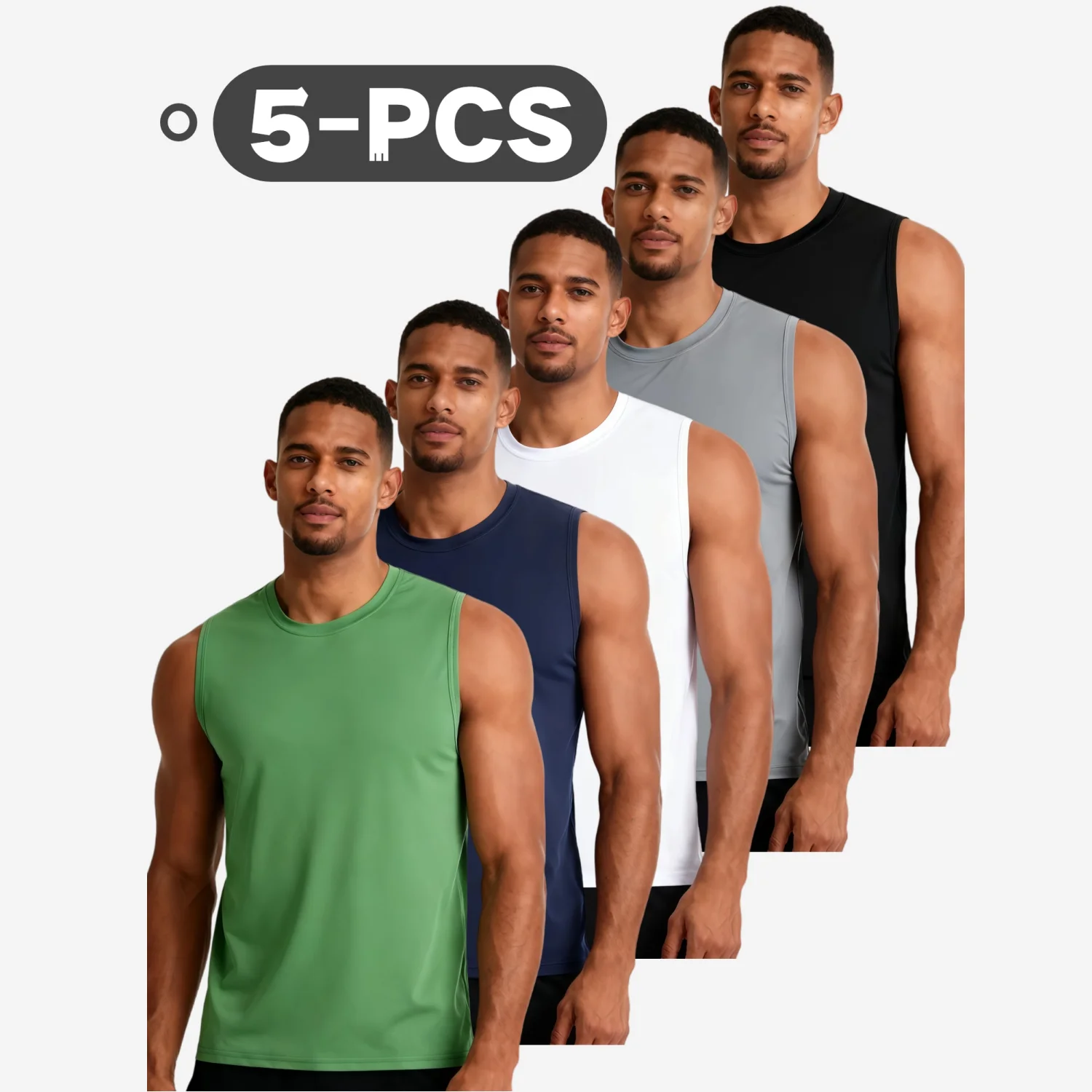 

Незаменимые вещи для весеннего фитнеса: набор из 5 мужских майок без рукавов, дышащие, быстросохнущие, эластичные. Идеально подходят для занятий в спортзале, бега, баскетбола и повседневного использования.