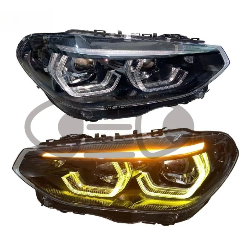 

Комплект светодиодных фар для BMW X3 X4 G01 G02 G08, черная версия, с желтыми дневными ходовыми огнями