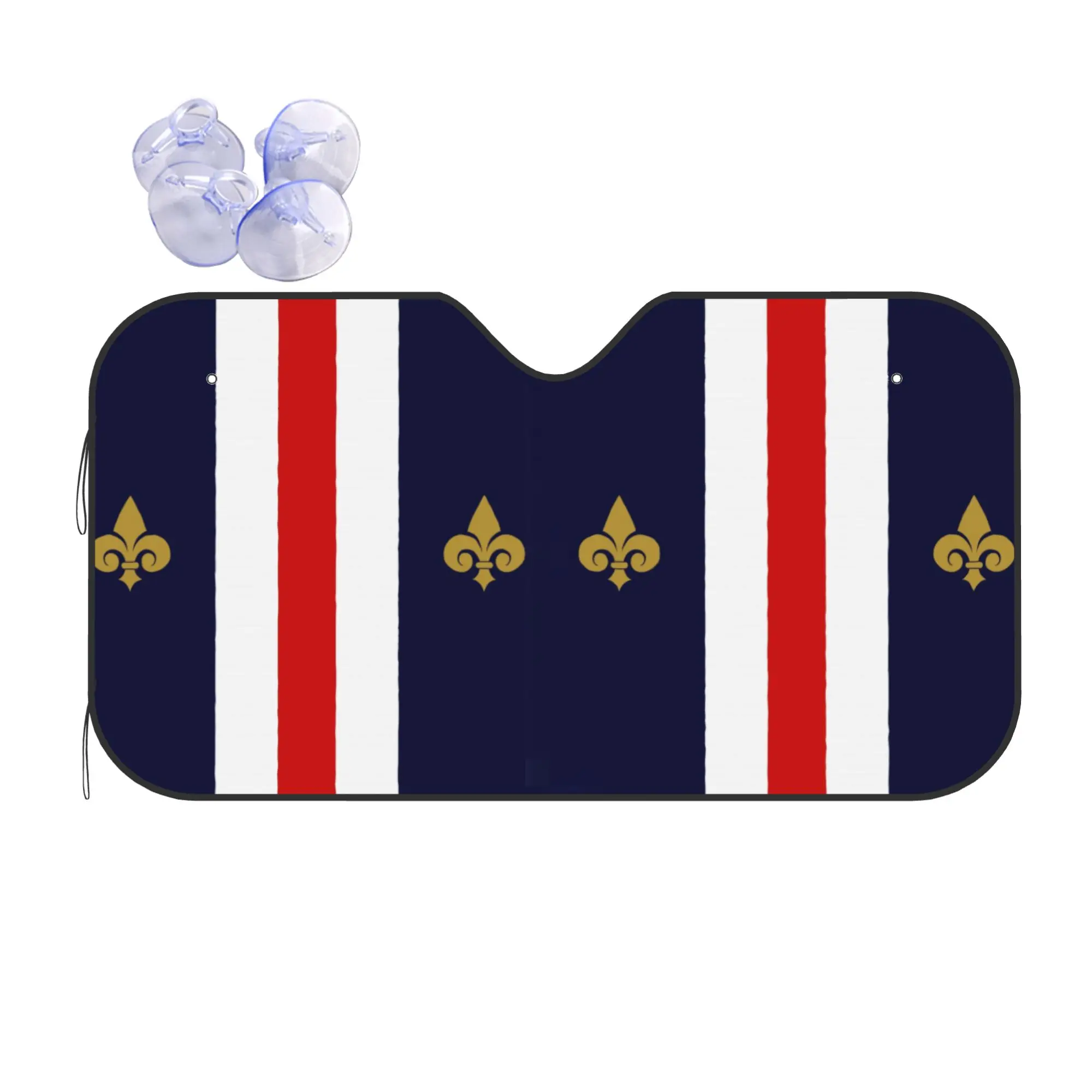 Fleur De Lis France French Car Front Window Sun Shade Heat Insulation Cover Portable UV Protection Covers Car Solar Protection