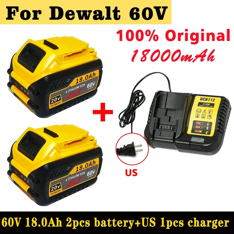 18Ah For DEWALT 20V/60V MAX Compatible DCB609 DCB547-XJ DCB200 DCB201 DCB609 DCB182,DCB204 Battery for Flexvolt 60v Max Battery