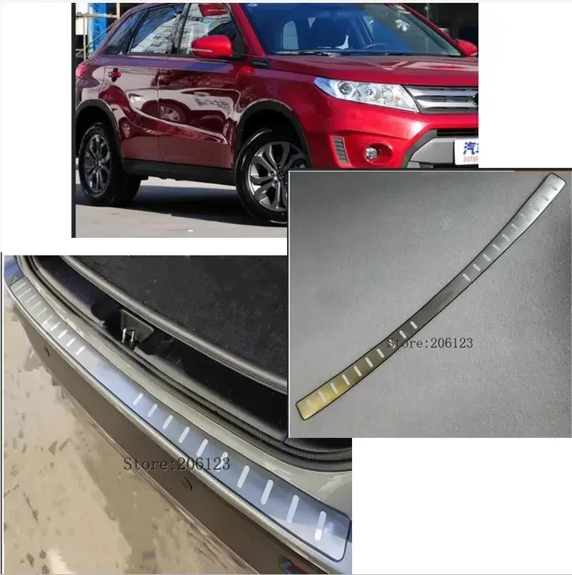 2014-2018 For Suzuki Vitara Scuff Plate Door Sill Rear Bumper Protector Sill Trunk Tread Plate Trim Vitara Car Styling