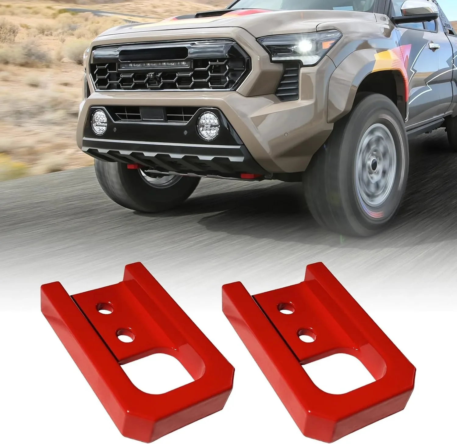 For Toyota 4Runner 2025 2026 Tow Hooks Tacoma 2024-26 Red Towing Accessories Sturdy Aluminum Alloy 2PCS