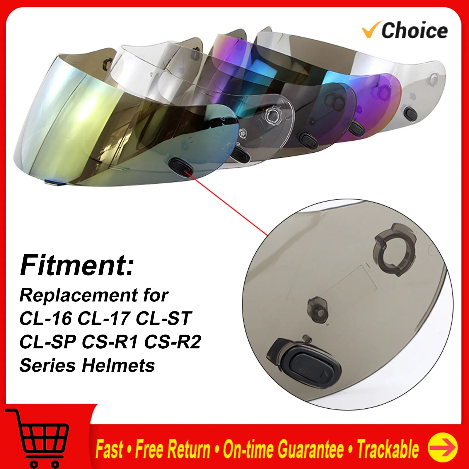 

Helmet Visor Replacement for HJC CL-16 CL-17 CL-ST CL-SP CS-R1 CS-R2 Series Full Face Helmet Shield Motorcycle Helmet Lens