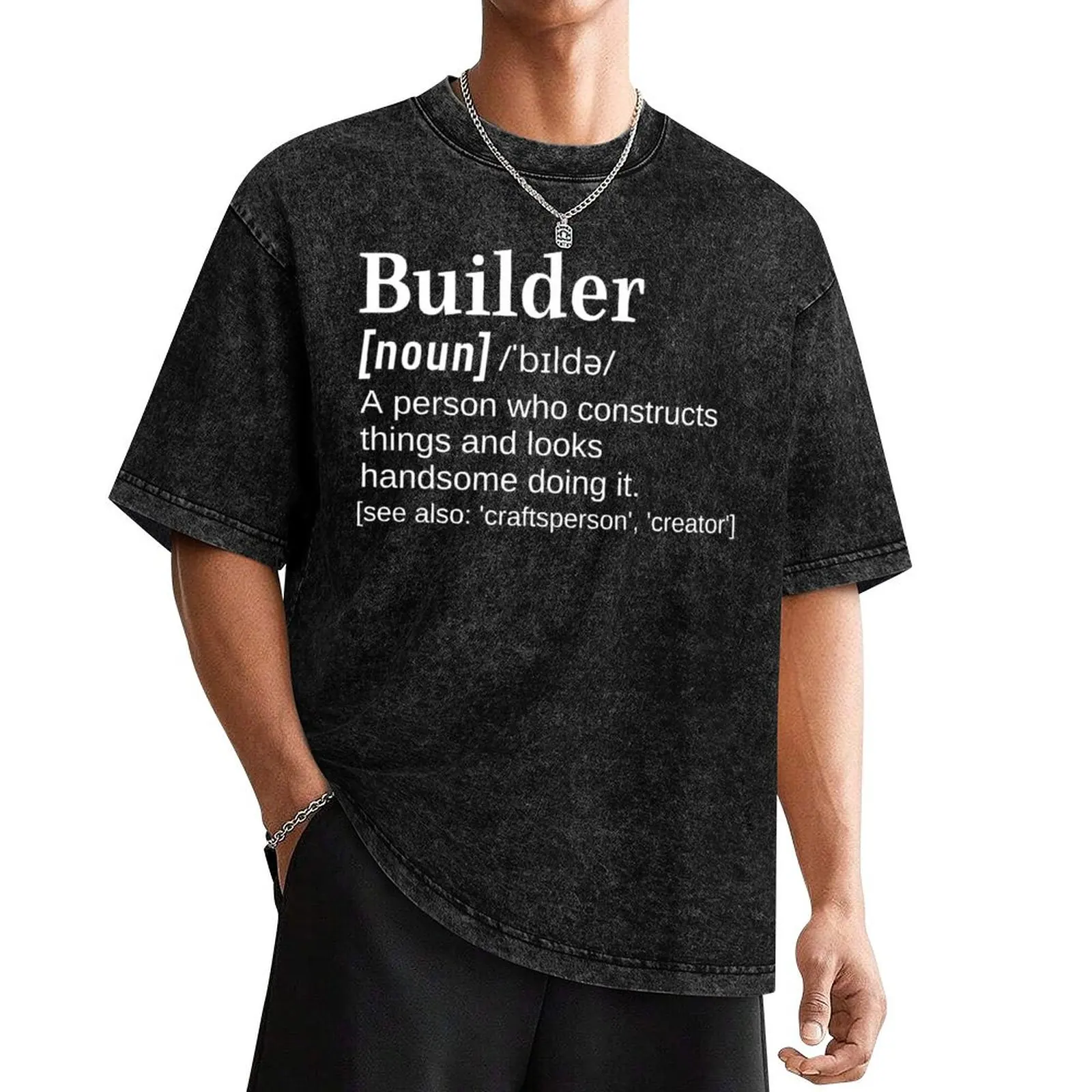 Handsome Builder Funny Definition Gift for Builders, Bricklayers and DIY Enthusiasts T-Shirt sublime t shirts for men pack