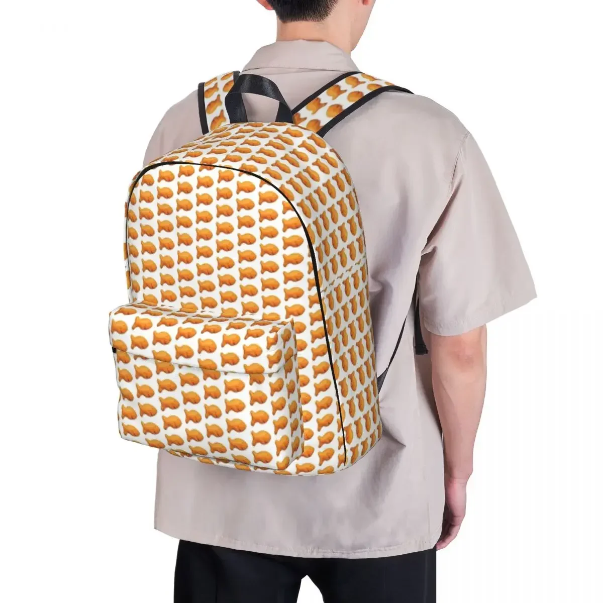 Goldfish Cracker mochila de gran capacidad para estudiantes, bolso de hombro para computadora portátil, mochila de viaje a la moda, mochila escolar