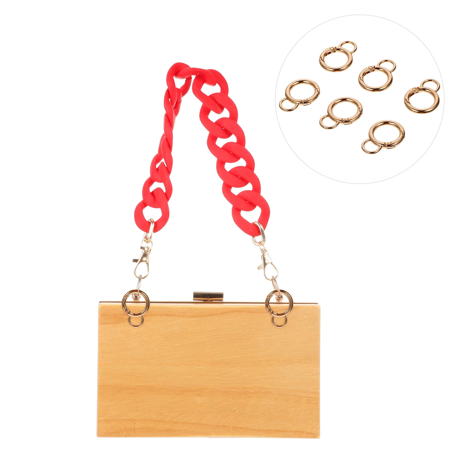 

6 Pcs Bag Hardware Accessories Alloy Snap Clasp Hooks Round Spring Trigger Ideal for DIY Craft Jewelry Making Lightweight
