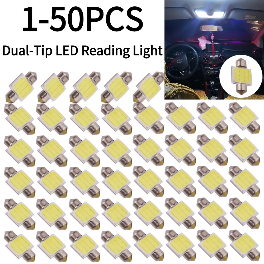 

1/2/4/6/8/10/20/50pcs 12COB 31mm Dual-Tip LED Car Lamp 12V Roof/Reading/License Plate/Trunk Light 180° Omnidirectional Lighting