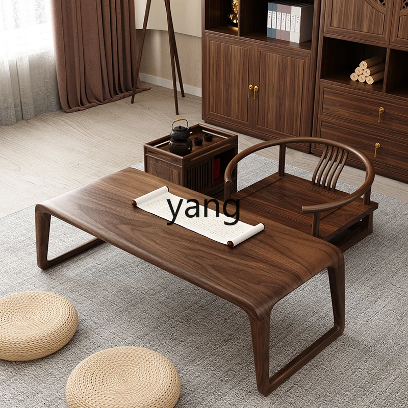 ZL solid wood coffee table living room balcony bay window small low table tatami kang table