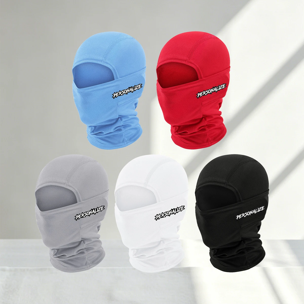 1/2/3/4/5PC Custom Graffiti Text Balaclava, Breathable Quick Dry Full Face Mask for Motorcycle Riding Ski Sports