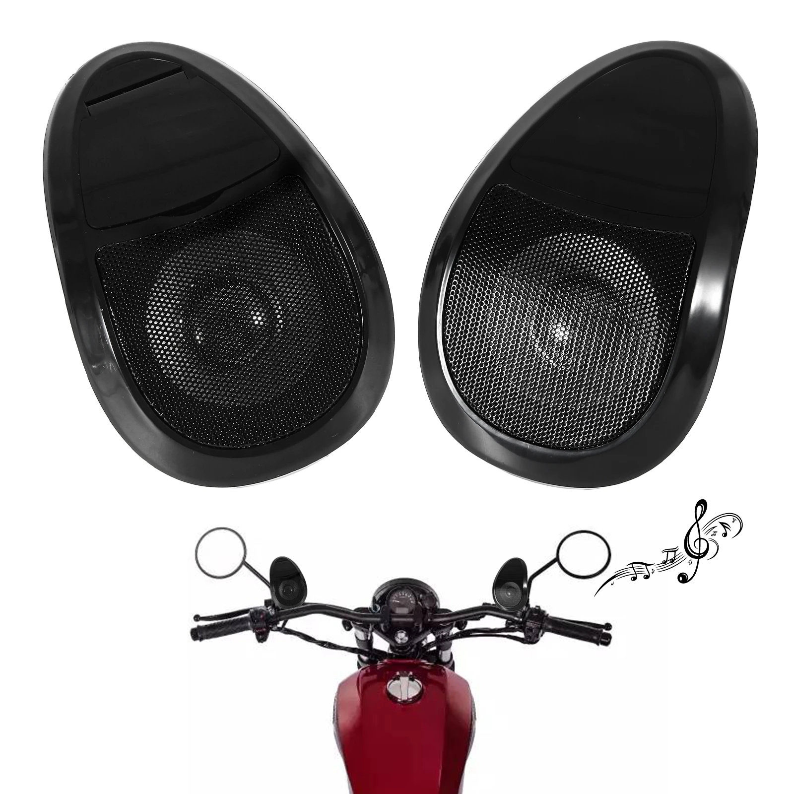 2Pcs/Set 2.5 Inch Motorcycle Speaker MP3 FM Bluetooth Audio with Mounting Bracket