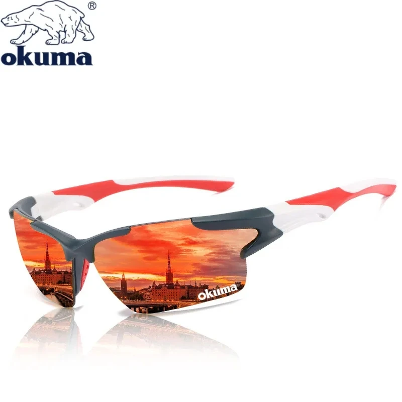 OKUMA  Sunglasses Men Women Sports Sunglasses Dustproof Glasses Classic Dazzle Colour Film Driving Fishing Motorcycle Running