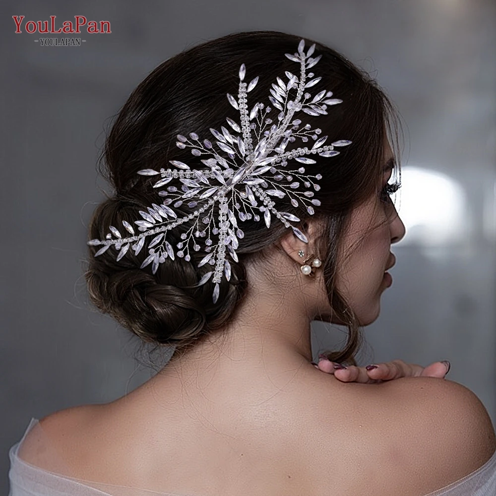 

YouLaPan HP287 Rhinestone Bridal Hair Clip Wedding Hairpins Crystal Bride Headpiece Wedding Hair Accessories Pageant Headwear